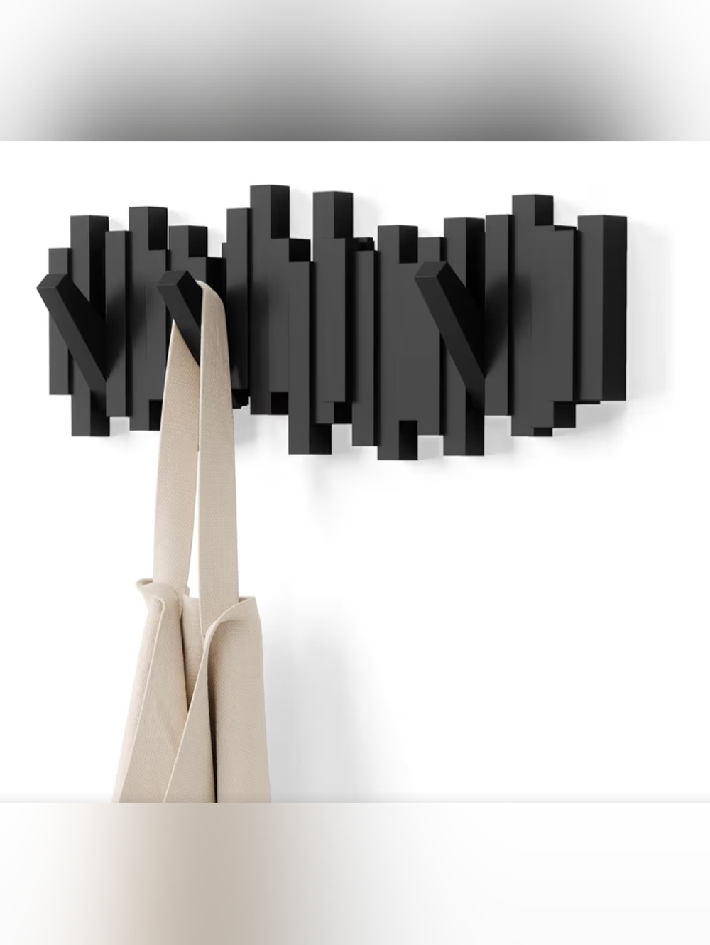 Umbra Black Modern Geometric Wall Hook Rack